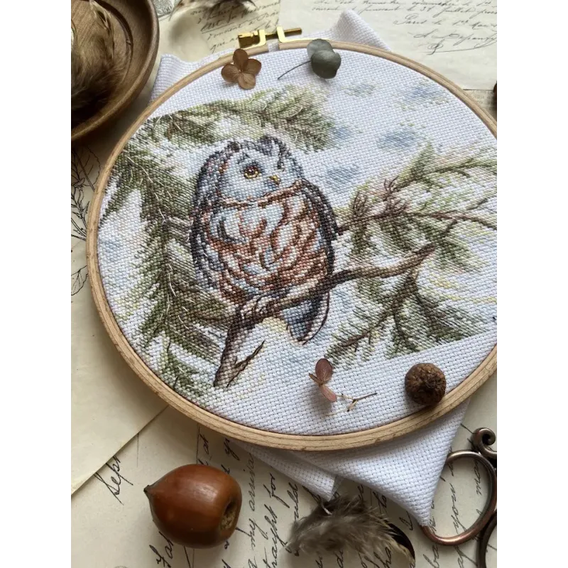 Cross stitch kit "Little Owl" 20x15 cm SANS-73