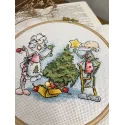 Cross stitch kit "Grandma and New Year" 13,5х13,5 cm SANB-27