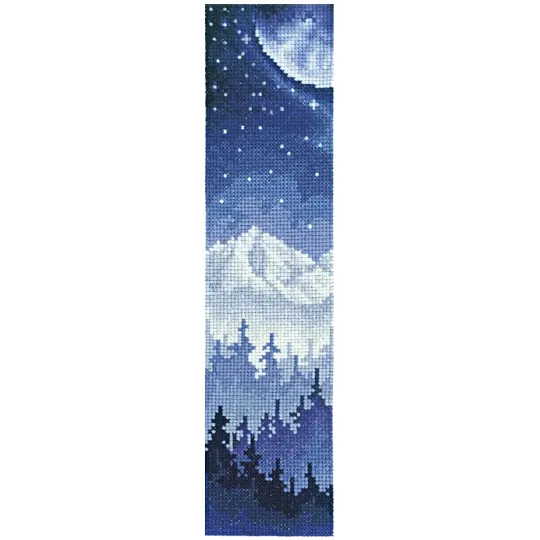 Lesezeichen. Mond über dem Wald SANZ-48