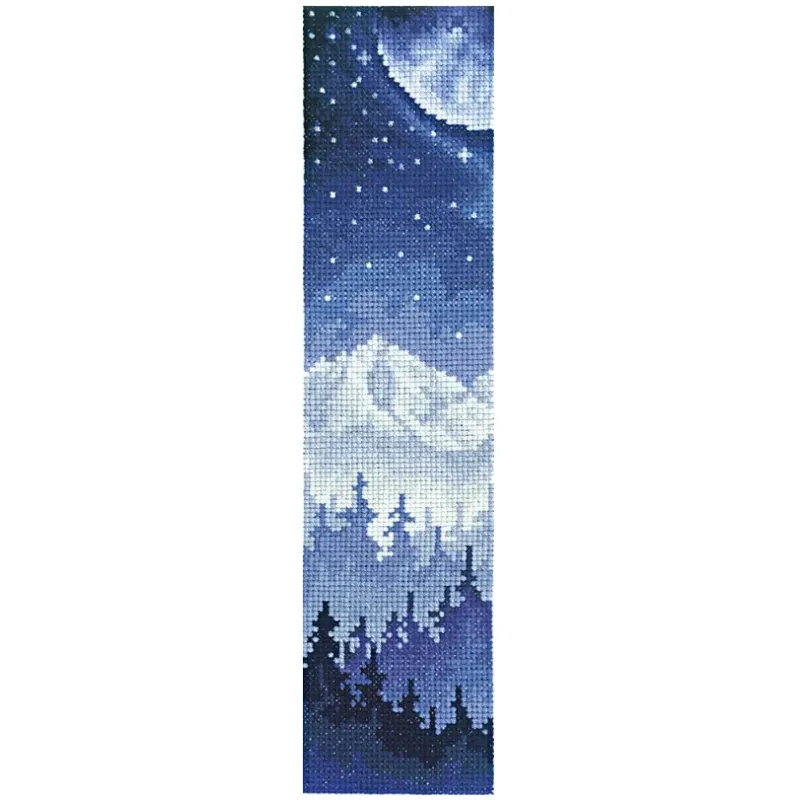 Lesezeichen. Mond über dem Wald SANZ-48