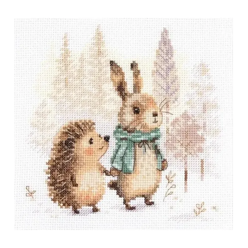 Набор для вышивания крестиком "Сказки леса. Заяц и ёжик" S0-244