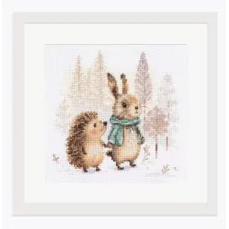 Набор для вышивания крестиком "Сказки леса. Заяц и ёжик" S0-244