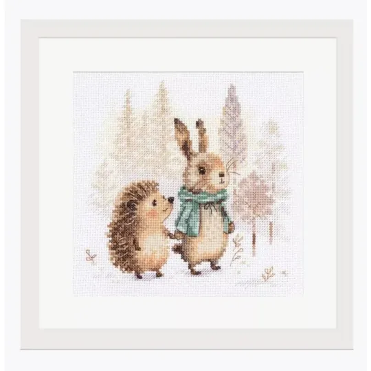 Набор для вышивания крестиком "Сказки леса. Заяц и ёжик" S0-244