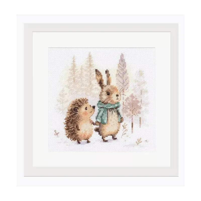 Набор для вышивания крестиком "Сказки леса. Заяц и ёжик" S0-244