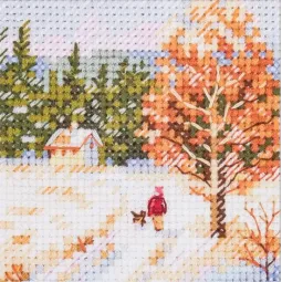 Kit de point de croix "L'hiver est arrivé. Le chemin du retour" S0-239