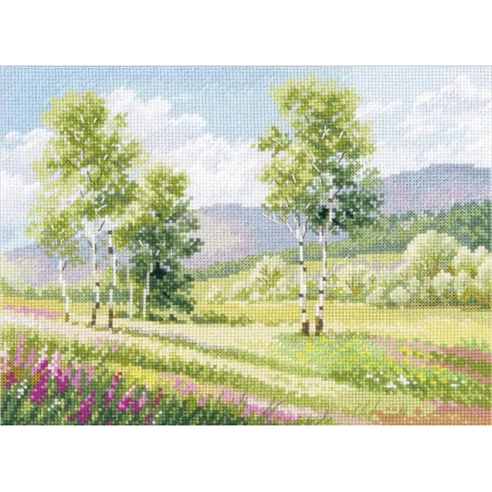 Cross stitch kit "Native spaces. Birch trees" S3-35