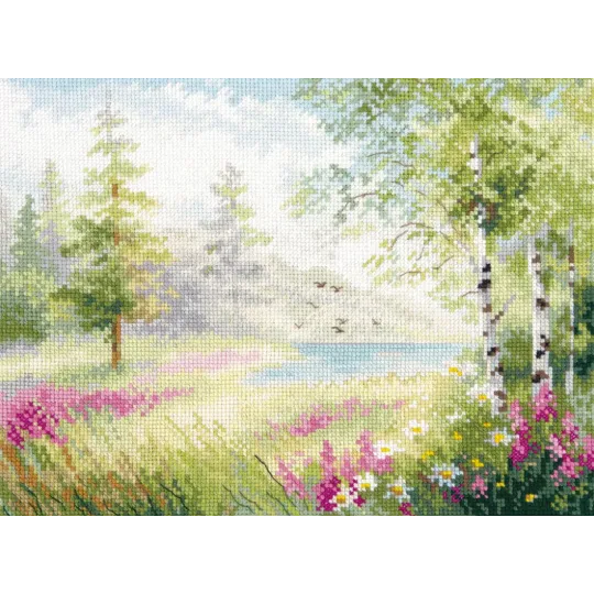 Kreuzstich-Set "Blauer See. Stille" S3-34