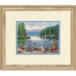 Kryželiu siuvinėjimo rinkinys Petite Gold Collection Lakeside Morning D70-65231