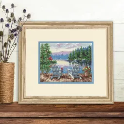 Kryželiu siuvinėjimo rinkinys Petite Gold Collection Lakeside Morning D70-65231