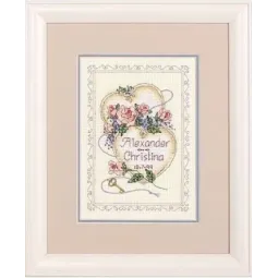 Kit de point de croix « Cœurs unis » 13x18 cm D06730