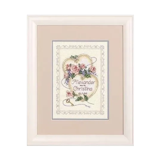 Kit de point de croix « Cœurs unis » 13x18 cm D06730