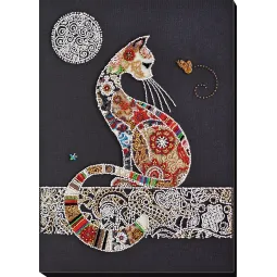 Main Bead Embroidery Kit Cat and moth (Deco Scenes) Abris Art AB-794