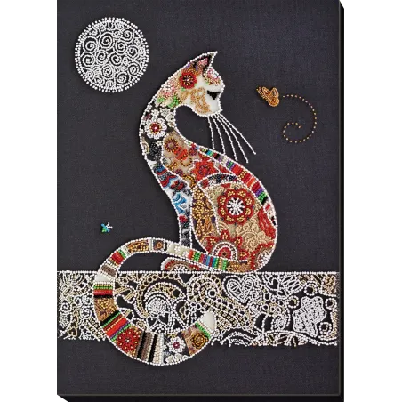 Hauptperlenstick-Set Katze und Motte (Deco-Szenen) AAB-794