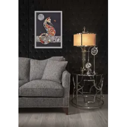 Kit de broderie de perles principal Chat et papillon de nuit (Scènes de décoration) Abris Art AB-794