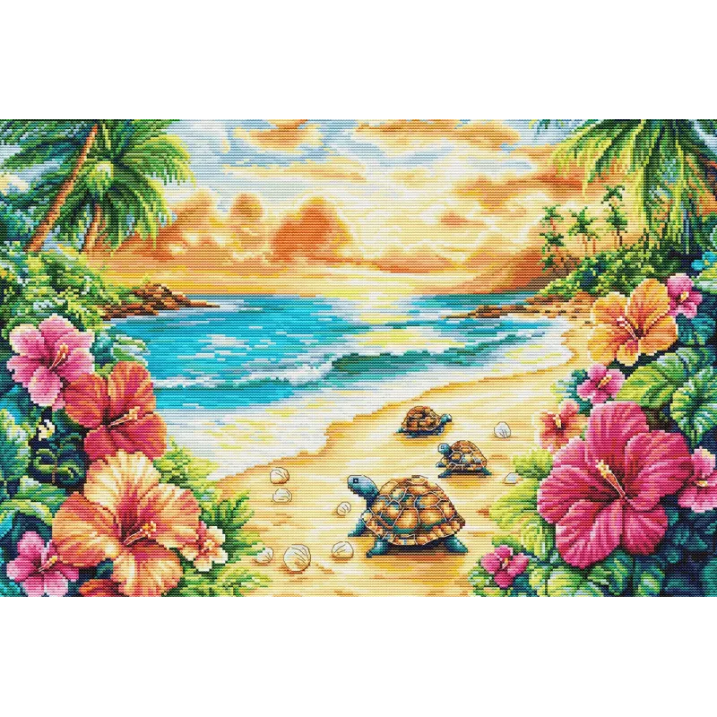 Kit de point de croix « Été tropical » 43 x 29 cm SBU5089
