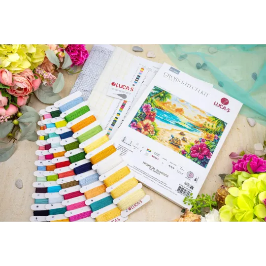 Kit de point de croix « Été tropical » 43 x 29 cm SBU5089