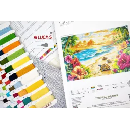 Kryželiu siuvinėjimo rinkinys "Tropinė vasara" 43 x 29 cm SBU5089