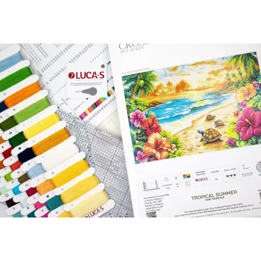 Kit de point de croix « Été tropical » 43 x 29 cm SBU5089