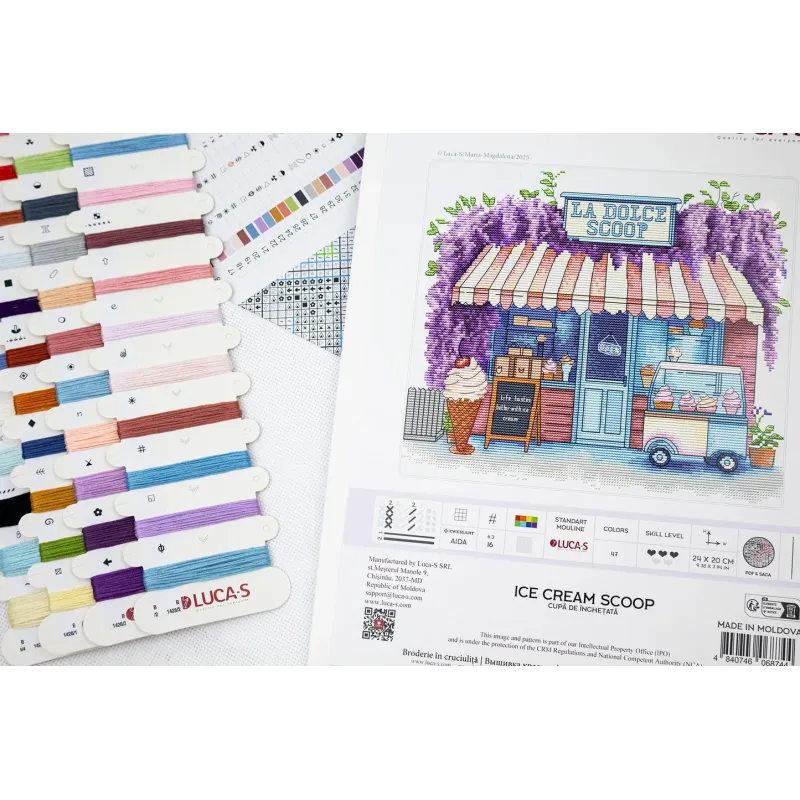 Cross Stitch Kit "Ice Cream Scoop" 24 x 20 cm SB1428
