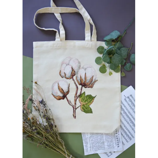 Kreuzstich-Set. Shopper Tasche "Leichtigkeit des Seins" 38 x 42 cm AAHB-001