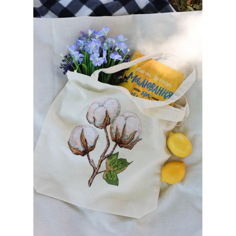 Kreuzstich-Set. Shopper Tasche "Leichtigkeit des Seins" 38 x 42 cm AAHB-001