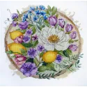 Kit point de croix "Un moment fleuri" 26x26 cm AAH-287