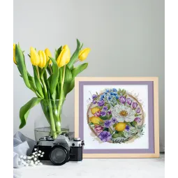 Cross-stitch kit "A floral moment" 26x26 cm AAH-287