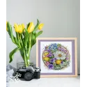 Kit point de croix "Un moment fleuri" 26x26 cm AAH-287