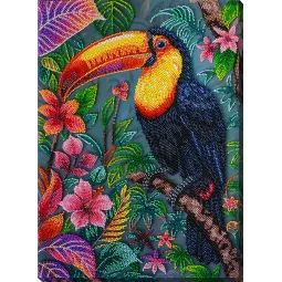 Stick-Set mit Perlen 'Der exotische Beau' 27x39 cm AAB-949