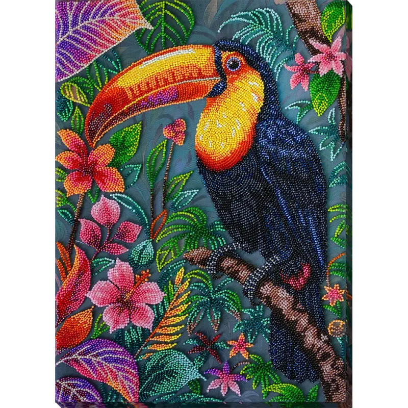 Kit de broderie de perles principal "The Exotic Beau" 27x39 cm AAB-949