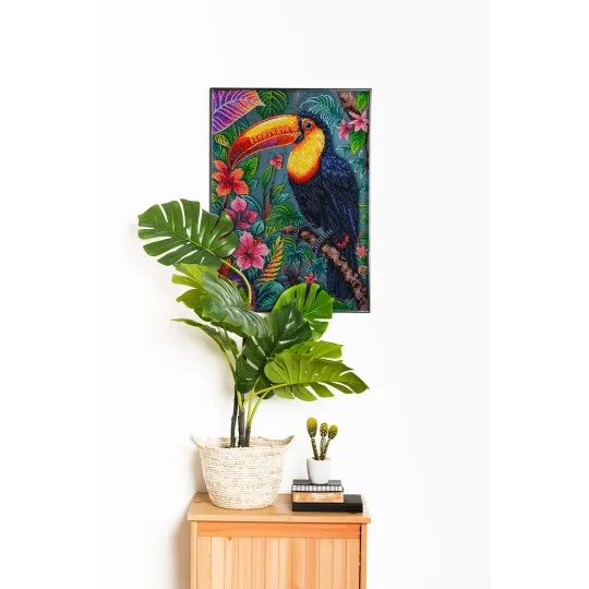 Stick-Set mit Perlen 'Der exotische Beau' 27x39 cm AAB-949