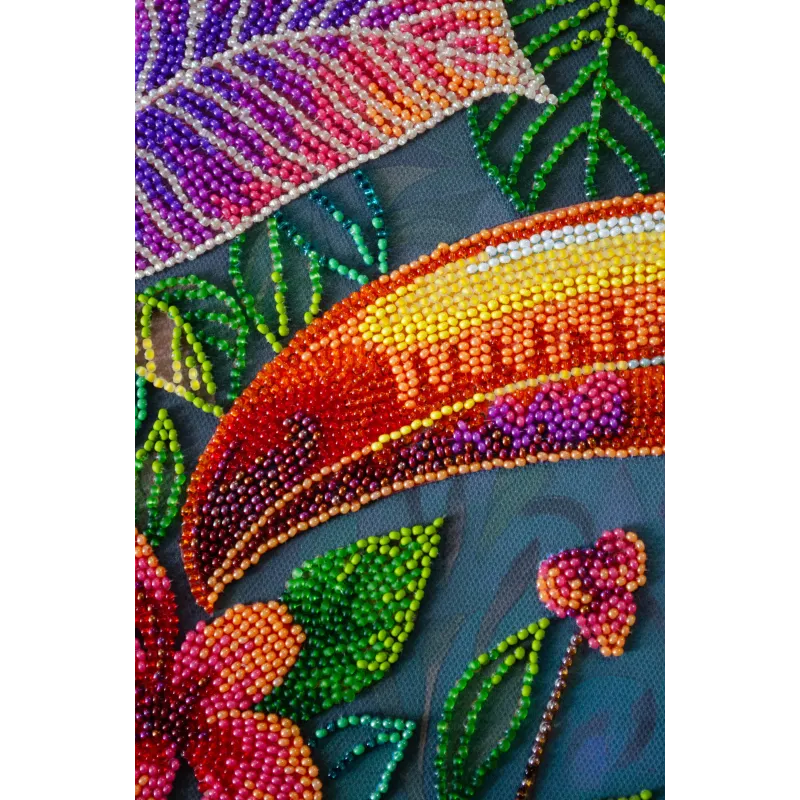 Stick-Set mit Perlen 'Der exotische Beau' 27x39 cm AAB-949