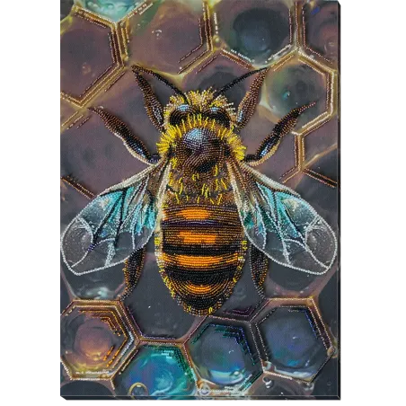 Stickpackung mit Perlen „Honigmotiv“ 27x38 cm AAB-950