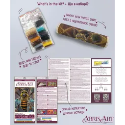 Pagrindinis karoliukų siuvinėjimo rinkinys „Medaus motyvas“ 27x38 cm AAB-950