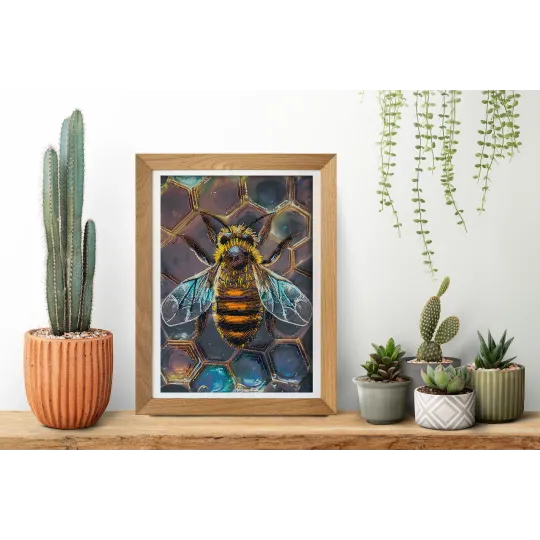 Stickpackung mit Perlen „Honigmotiv“ 27x38 cm AAB-950