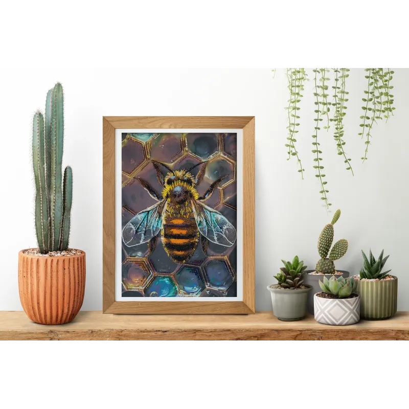 Stickpackung mit Perlen „Honigmotiv“ 27x38 cm AAB-950