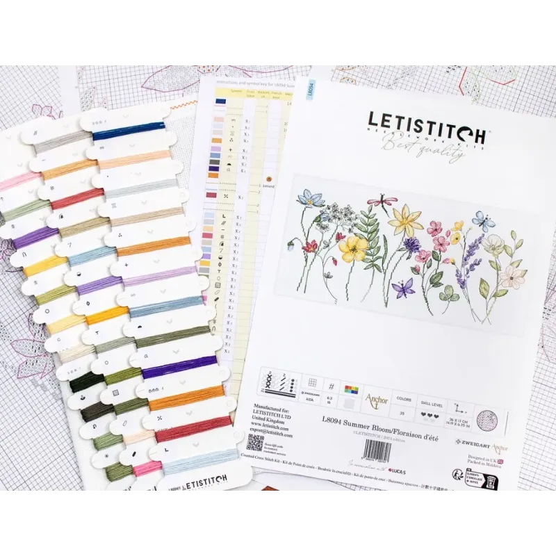 Cross stitch kit "Summer Bloom" 36x17cm SLETIL8094