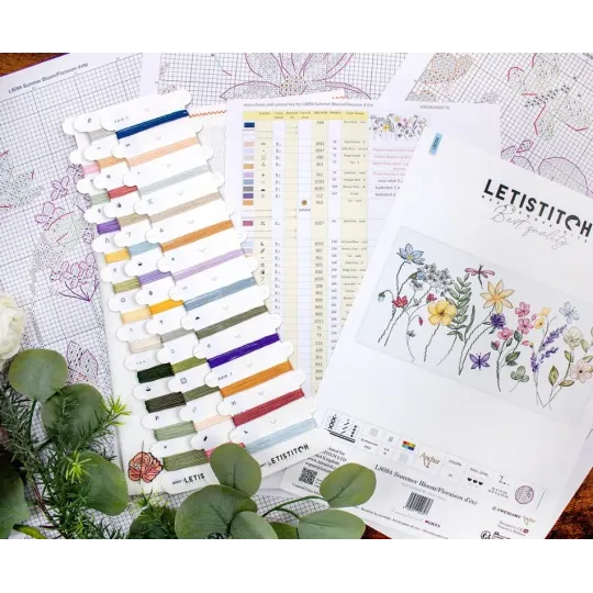 Kryželiu siuvinėjimo rinkinys „Vasaros žiedas“ 36x17cm SLETIL8094