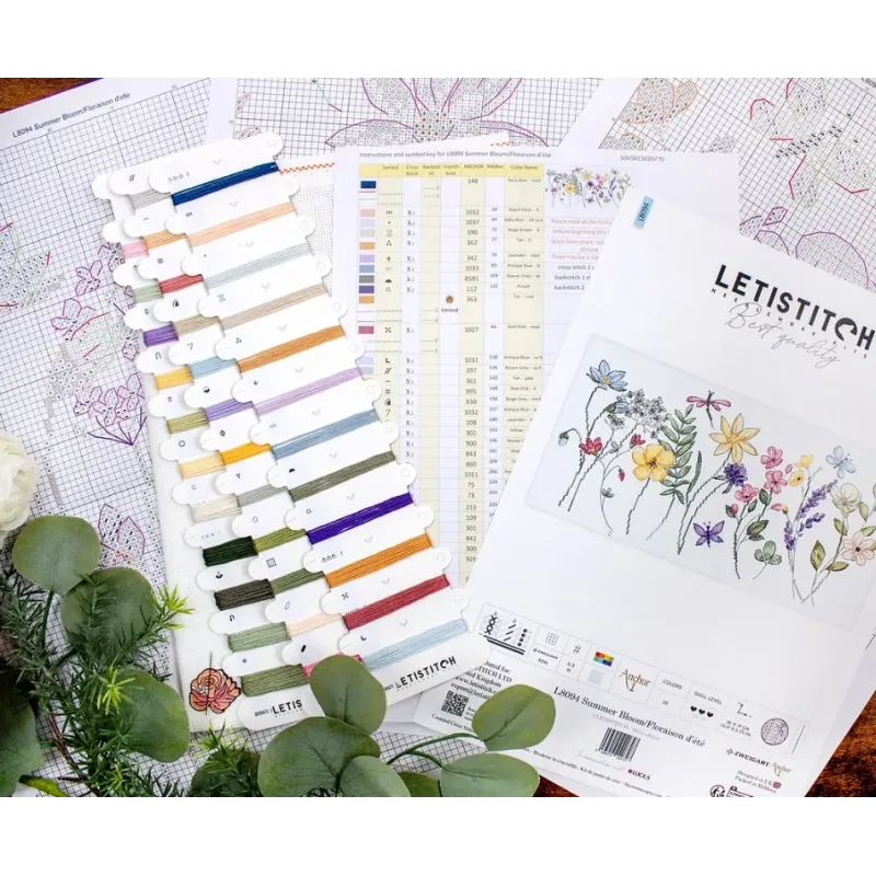 Kryželiu siuvinėjimo rinkinys „Vasaros žiedas“ 36x17cm SLETIL8094