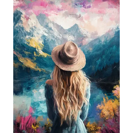 (Discontinué) Kit de peinture diamant avec sous-cadre "Couleurs de Norvège" 30x40 cm VA866