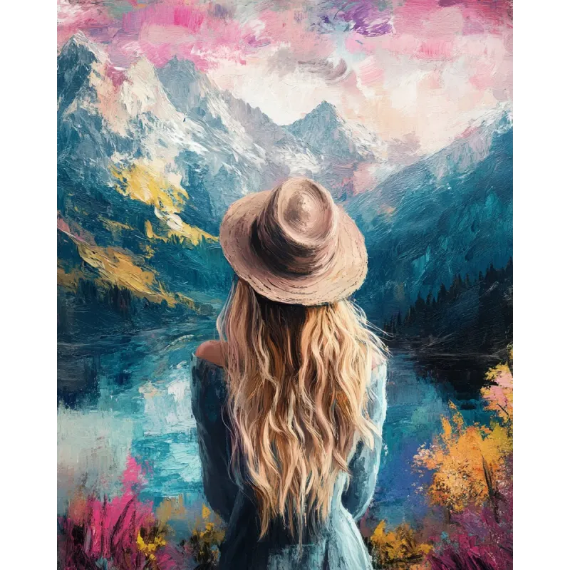 (Discontinué) Kit de peinture diamant avec sous-cadre "Couleurs de Norvège" 30x40 cm VA866