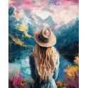 (Discontinued) Diamond Painting kit with subframe "Colors of Norway" 30x40 cm VA866