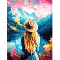 (Discontinué) Kit de peinture diamant avec sous-cadre "Couleurs de Norvège" 30x40 cm VA866