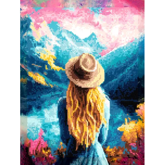 (Discontinué) Kit de peinture diamant avec sous-cadre "Couleurs de Norvège" 30x40 cm VA866