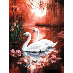 Diamantmalerei-Set mit Unterrahmen "Schwäne" 30x40 cm VA863