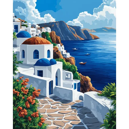 Diamantmalerei-Set mit Keilrahmen "Griechenland" 30x40 cm VA857