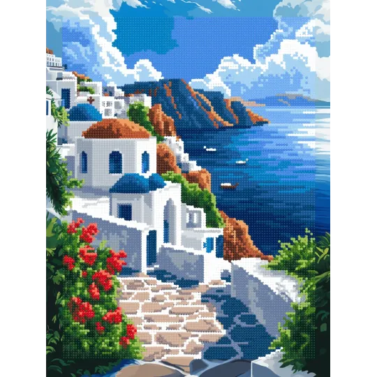 Diamantmalerei-Set mit Keilrahmen "Griechenland" 30x40 cm VA857