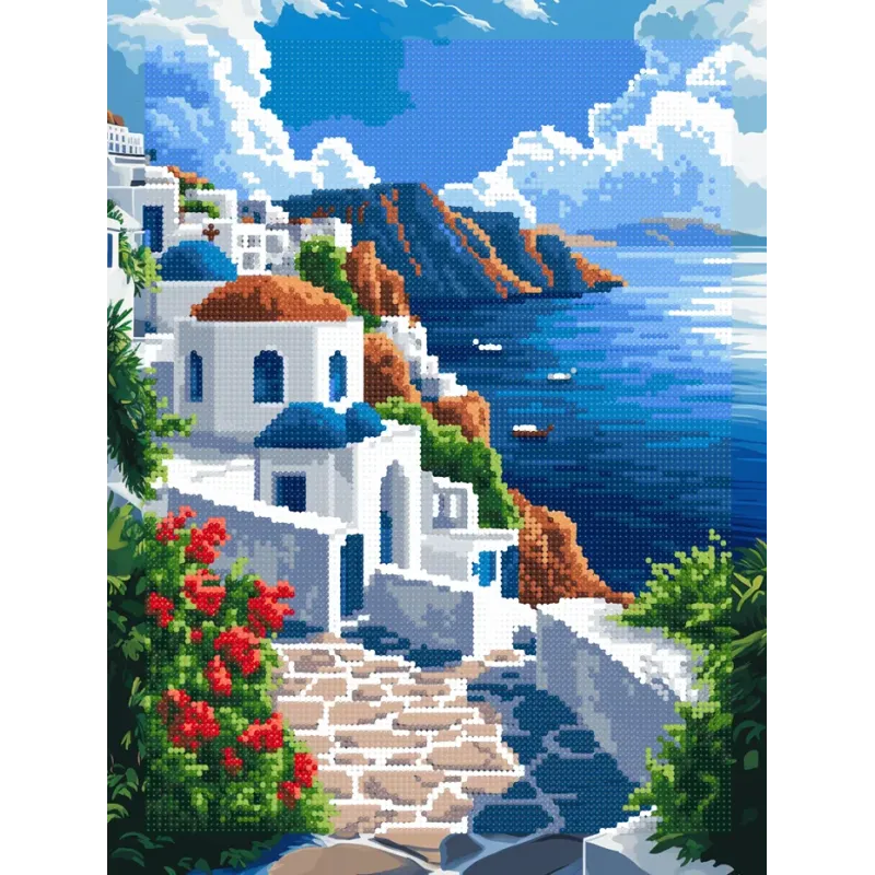 Diamantmalerei-Set mit Keilrahmen "Griechenland" 30x40 cm VA857
