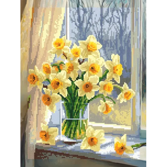 Kit de peinture diamant avec sous-cadre "Jonquilles" 30x40 cm VA865