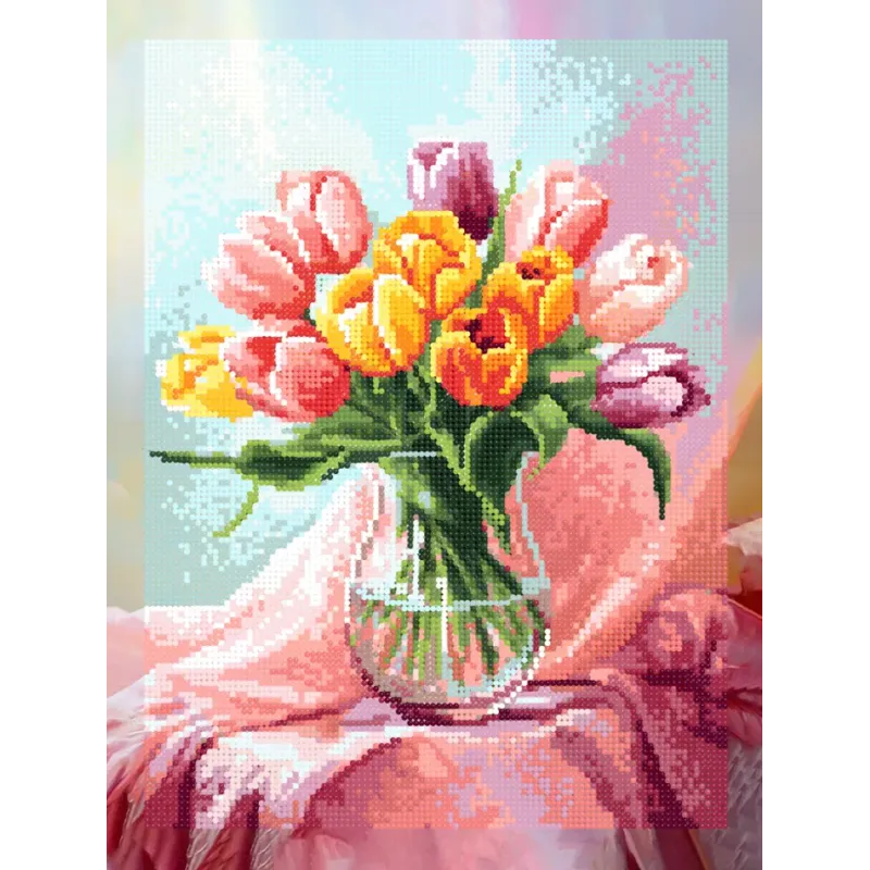 Diamond Painting kit with subframe "Tulips" 30x40 cm VA859